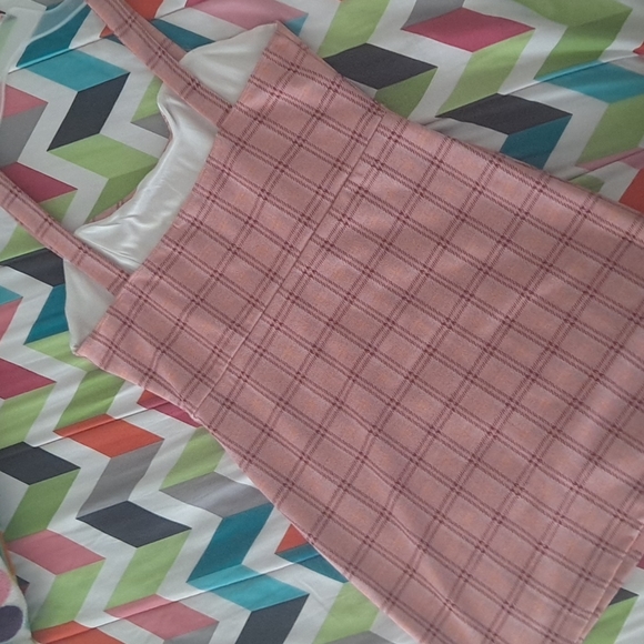 Shoulder strap pink 💗 plaid short dress..NEW - Picture 2 of 4